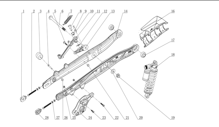 REAR SWING ARM ASSY Diagram